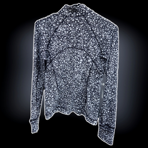 LULULEMON IT'S RULU RUN 1/2 ZIPPER LONG SLEEVE BLK/WHT S/M - Picture 6 of 7